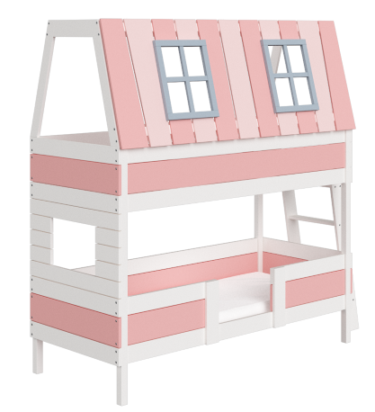 Кровать двухъярусная West размер L (белый/розовый)