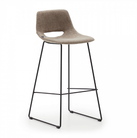 Полубарный стул Zahara коричневый с черными стальными ножками 65 см