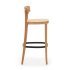 Барный стул Romane из бука с натуральной отделкой из шпона ясеня и сиденьем из ротанга