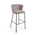 Барный стул Ciselia из светло-коричневой синели черной стали, 75 см