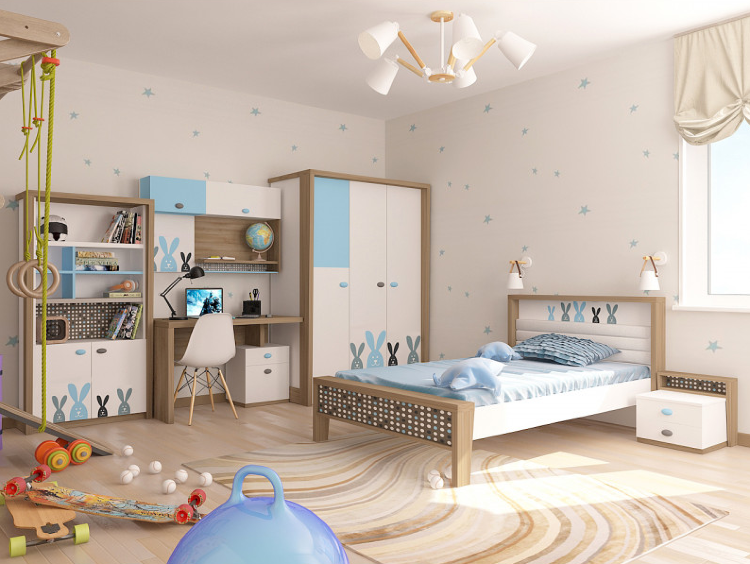 Детская комната MIX Bunny blue №2
