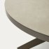 Круглый раздвижной стол Vashti из керамики и стали с коричневой отделкой 120(160) см