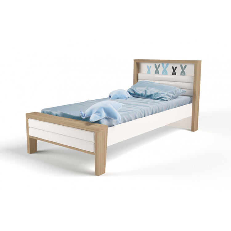 Кровать 190х90 №2 MIX BUNNY (с мяг.изнож) голубая