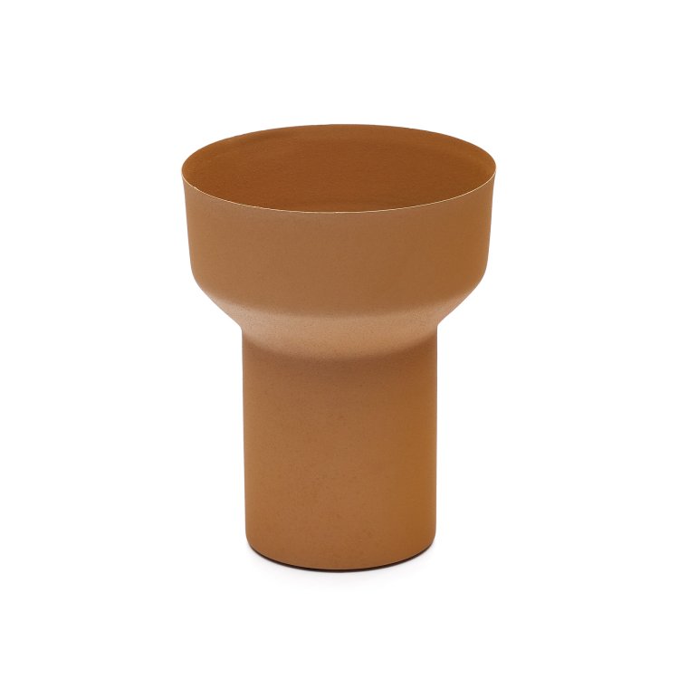 Металлическая ваза Fontclara горчичного цвета 25 см