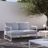 Уличный диван Comova 2х-местный белый с белым алюминиевым каркасом 150 см