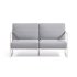 Уличный диван Comova 2х-местный сине-серый с белым алюминиевым каркасом 150 см