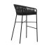 Веревочный барный стул Yanet черного цвета 75 см