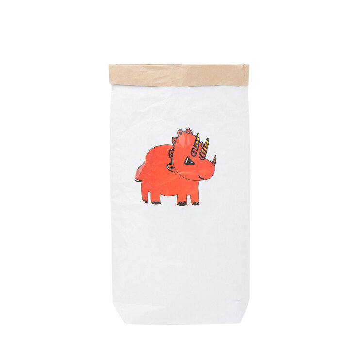 Эко-мешок для игрушек из крафт бумаги «Трицератопс»