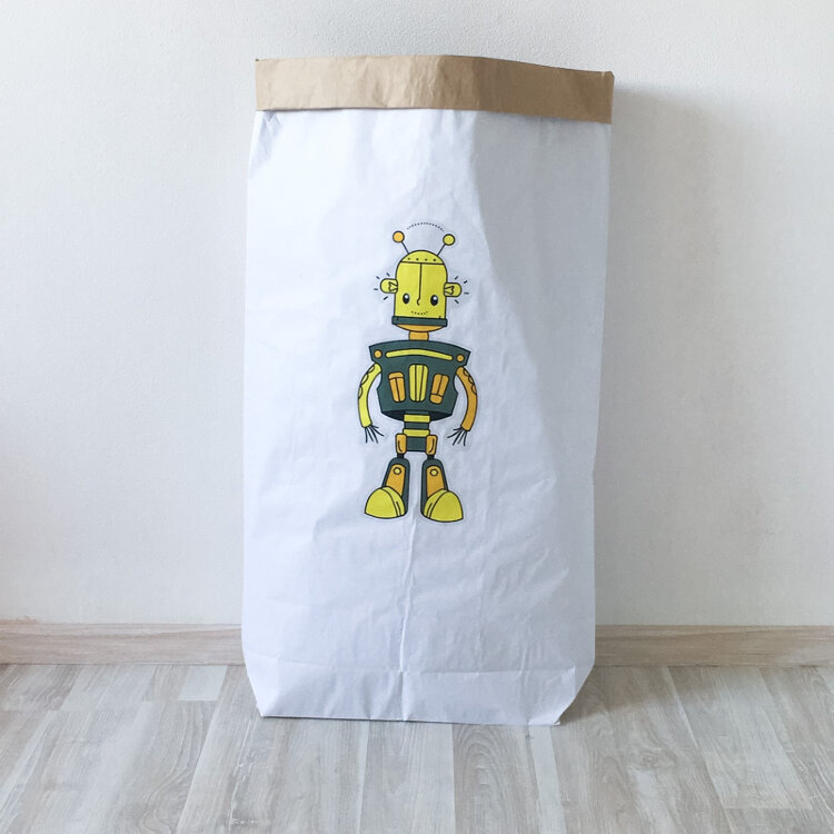 Эко-мешок для игрушек из крафт бумаги «Robot Vincent»