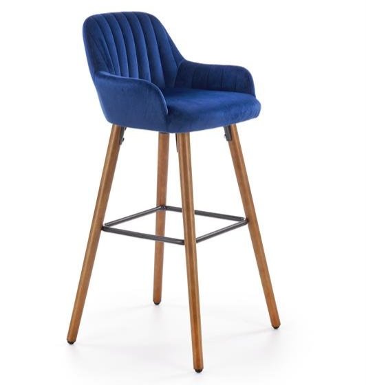 Барный стул Halmar H-93 (синий/орех)