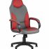 Кресло компьютерное игровое Кронос экокожа серый/красный