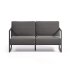 Уличный диван Comova 2х-местный темно-серый с черным алюминиевым каркасом 150 см