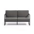 Уличный диван Comova 2х-местный темно-серый с черным алюминиевым каркасом 150 см