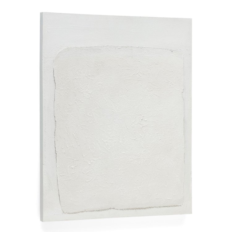 Абстрактный фактурный холст Rodes белого цвета 80 х 100 см