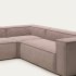 Угловой 5ти местный диван Blok 320 х 290 см розовый вельвет
